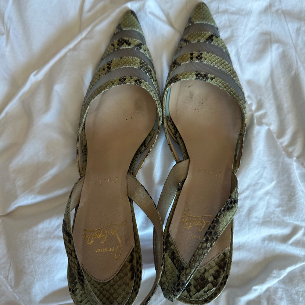 Christian Louboutin Green Snakeskin Heels